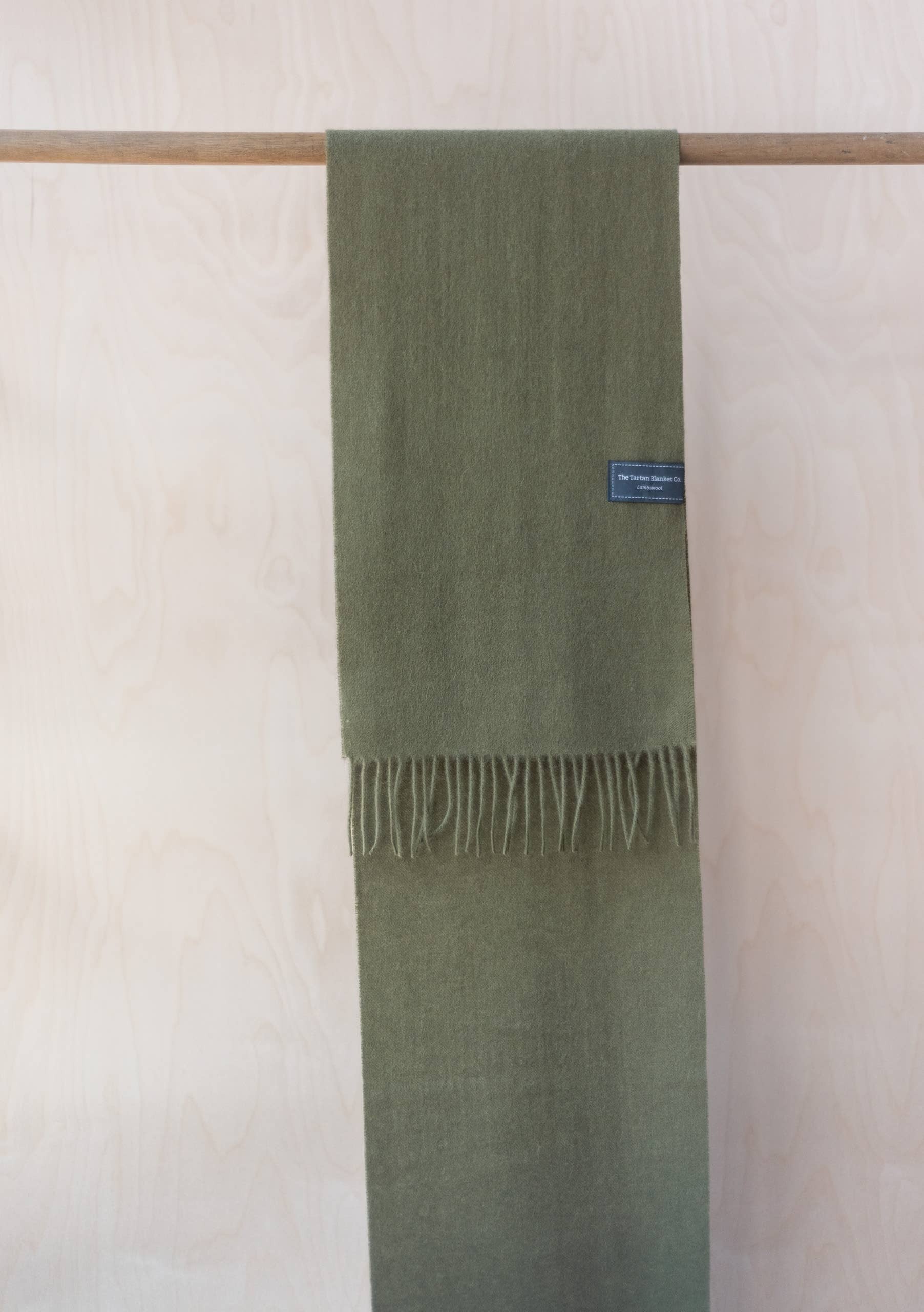 Tartan Blanket Co. Lambswool Scarf Olive Green